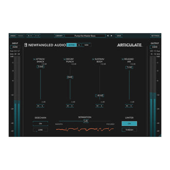 Newfangled Audio Articulate VST plugin - ADSR envelope shaper for dynamics processing.