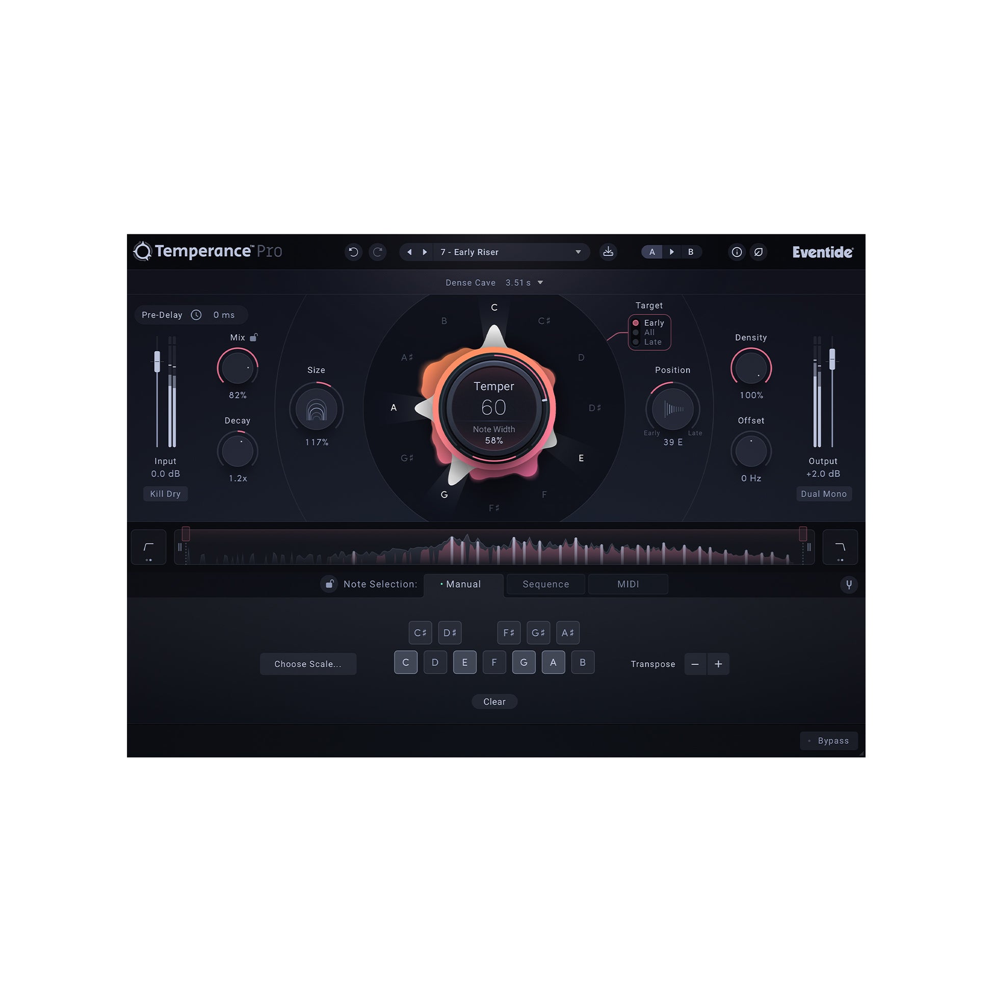 Eventide Temperance Pro plug-in UI Target Early