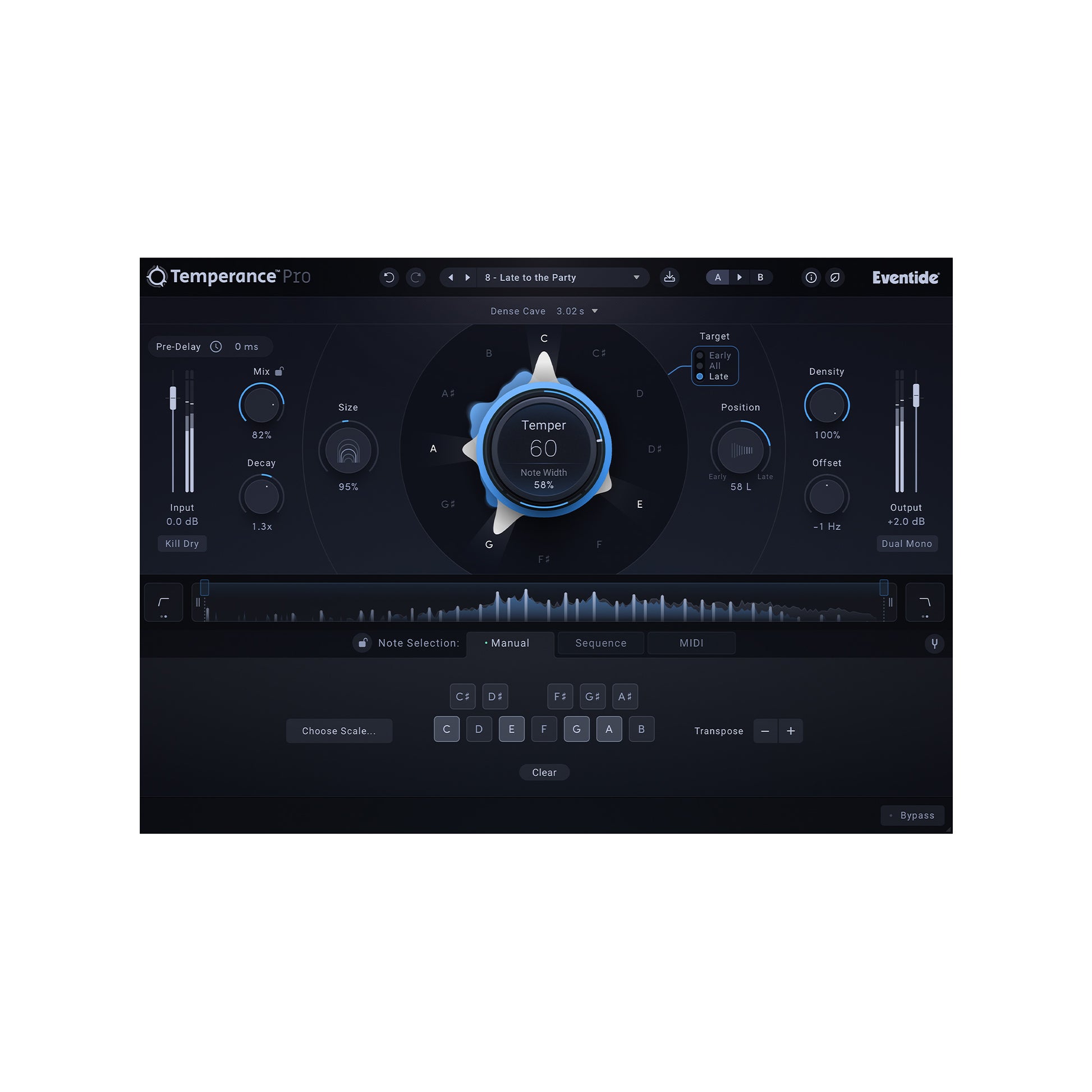 Eventide Temperance Pro plug-in UI Target Late